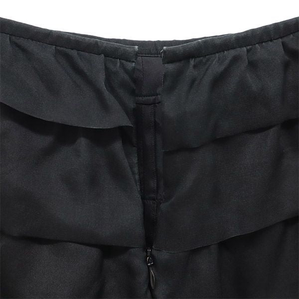 トゥモローランド ミディ丈 ティアードスカート 38 ブラック TOMORROWLAND レディース