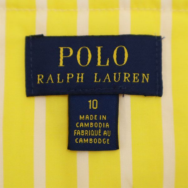 ポロラルフローレン ストライプ キャミワンピース 10 イエロー POLO RALPH LAUREN キッズ