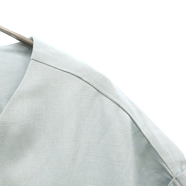 未使用 The 1st. Floor ザファーストフロアー リネンブレンド 半袖 コクーン ワンピース F ブルー ナノユニバース レディース