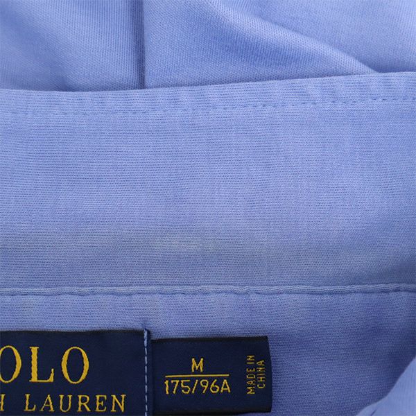 ポロラルフローレン 刺繍 半袖 ポロシャツ M ブルー POLO RALPH LAUREN ピマソフトタッチ メンズ