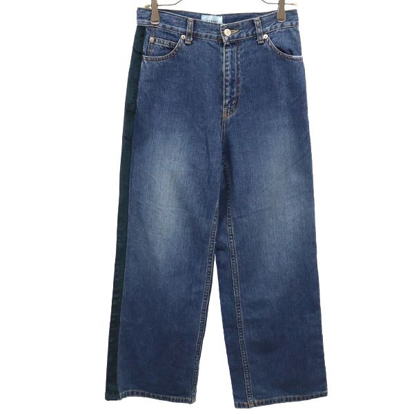 SERGE de bleu サージ 日本製 ワイドデニムパンツ 36 ブルー ジーパン レディース