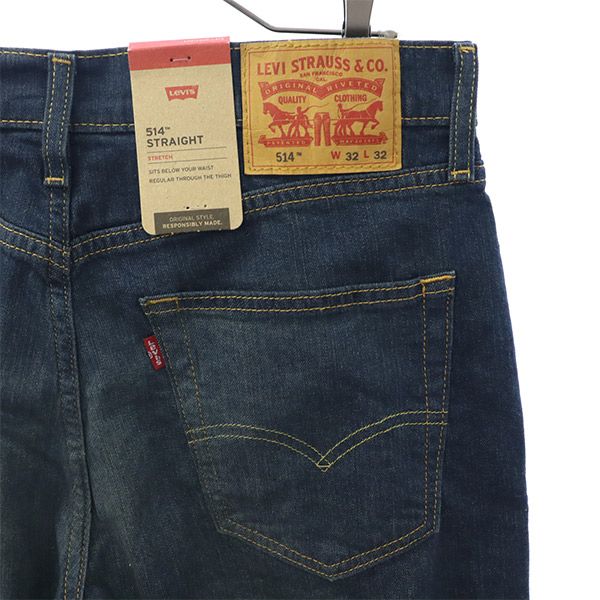 未使用 リーバイス 514 ストレートデニムパンツ w32 ネイビー Levi's ジーパン メンズ