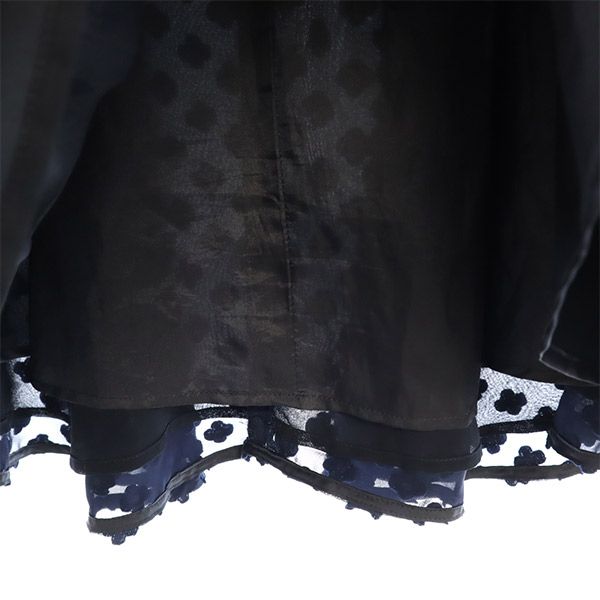 TOCCA トッカ レースシフォン ミディ丈 レース シフォン スカート 2 ネイビー レディース