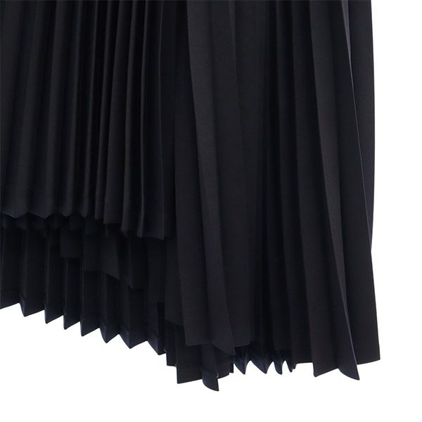 CLANE クラネ ロング丈 アシンメトリー プリーツスカート 0 ネイビー レディース