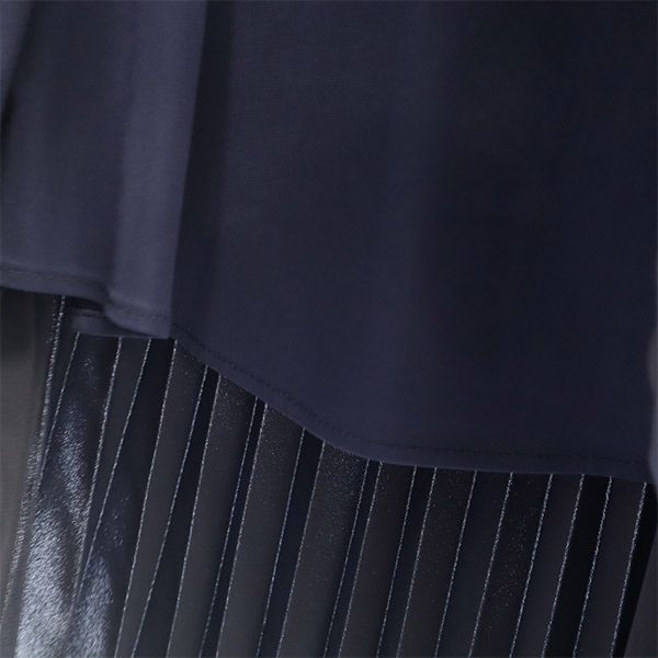 CLANE クラネ ロング丈 アシンメトリー プリーツスカート 0 ネイビー レディース