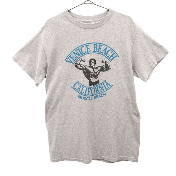 ベニスビーチ プリント 半袖 Tシャツ グレー VENICE BEACH メンズ