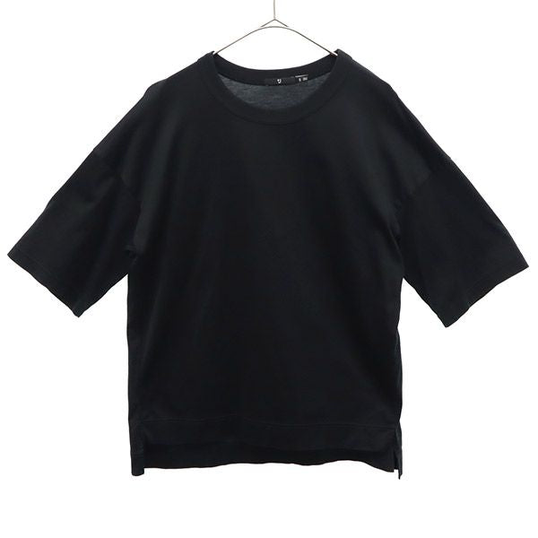 ユニクロ プラスジェイ 5分袖 Tシャツ S ブラック UNIQLO +J レディース