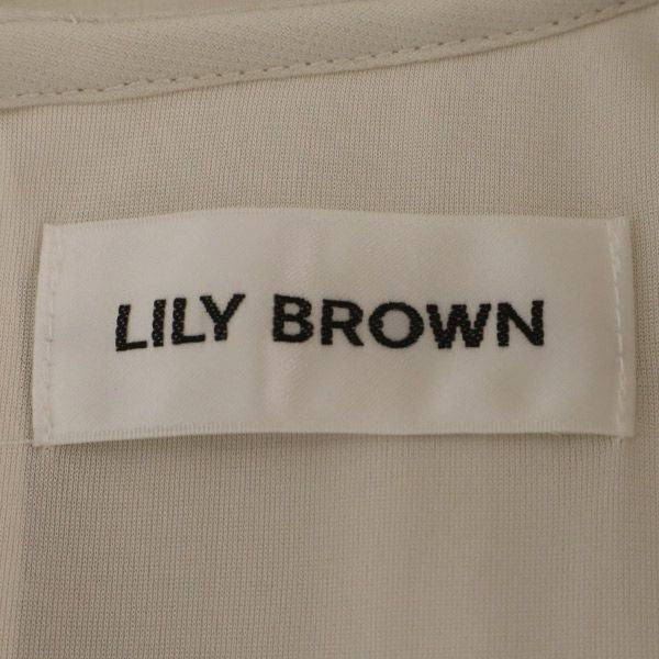 リリーブラウン 半袖 ロングワンピース F ベージュ Lily Brown レディース