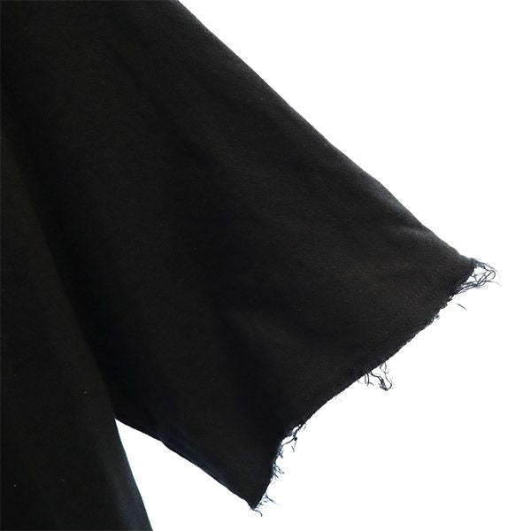 オニツカタイガー ロゴ刺繍 半袖 スウェット XS ブラック ONITSUKA TIGER カットオフ Tシャツ レディース