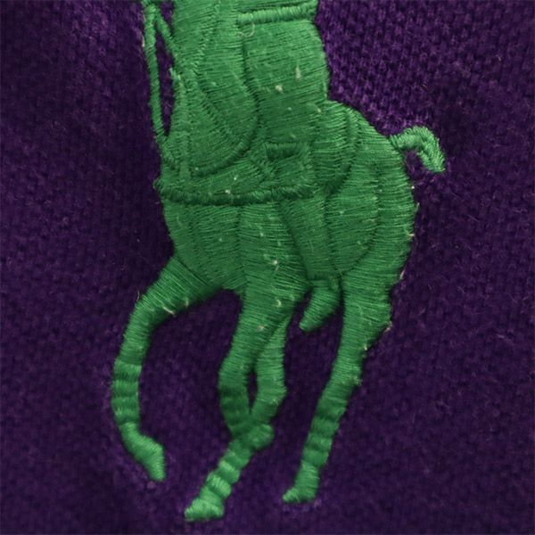 ポロラルフローレン ビッグポニー 刺繍 半袖 ポロシャツ S パープル POLO RALPH LAUREN スキニーポロ レディース