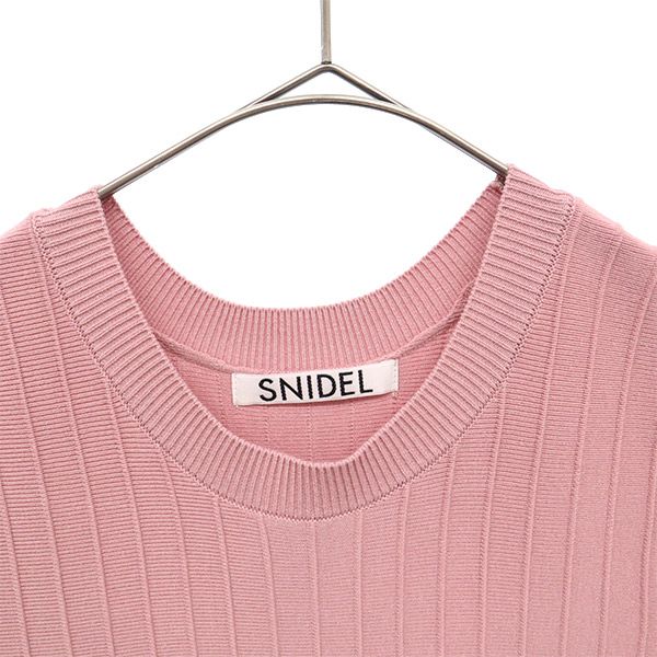 未使用 SNIDEL スナイデル 5分袖 ニット ワンピース F ピンク SWNO191060 レディース