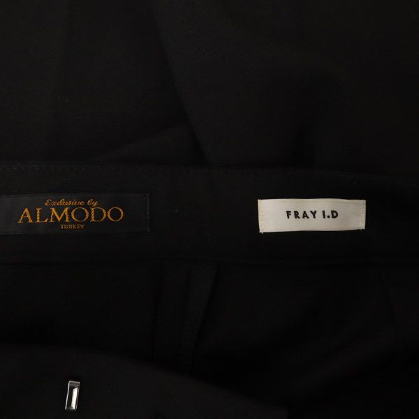 フレイアイディー 日本製 FWFP165638 スタイルアップ スラックスパンツ 0 ブラック FRAY I.D レディース
