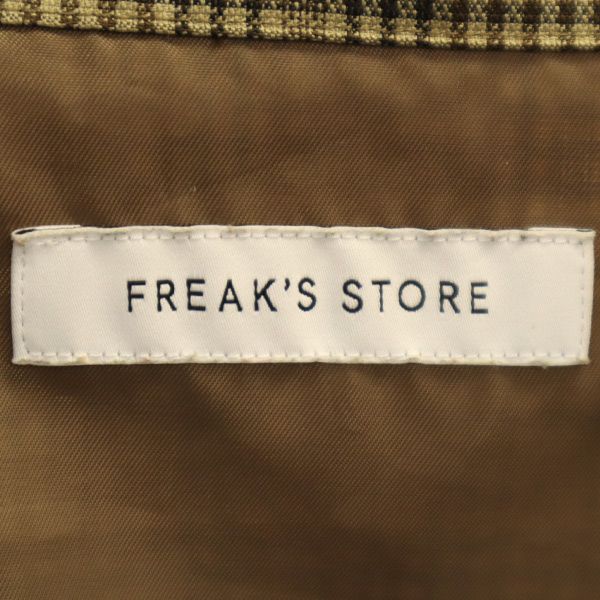 フリークスストア チェック柄 半袖 オープンカラーシャツ S ブラウン系 FREAK'S STORE メンズ