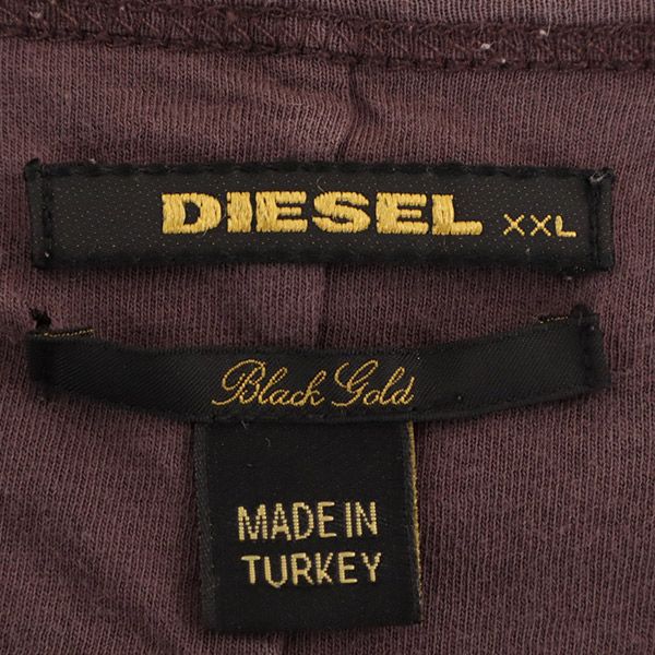 ディーゼル プリント 半袖 Tシャツ XXL ブラウン DIESEL ビッグサイズ メンズ