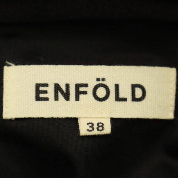 ENFOLD エンフォルド 半袖 フレンチスリーブ ワンピース 38 ブラック レディース