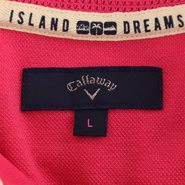 キャロウェイ 刺繍 ゴルフ 半袖 ポロシャツ L ピンク Callaway レディース