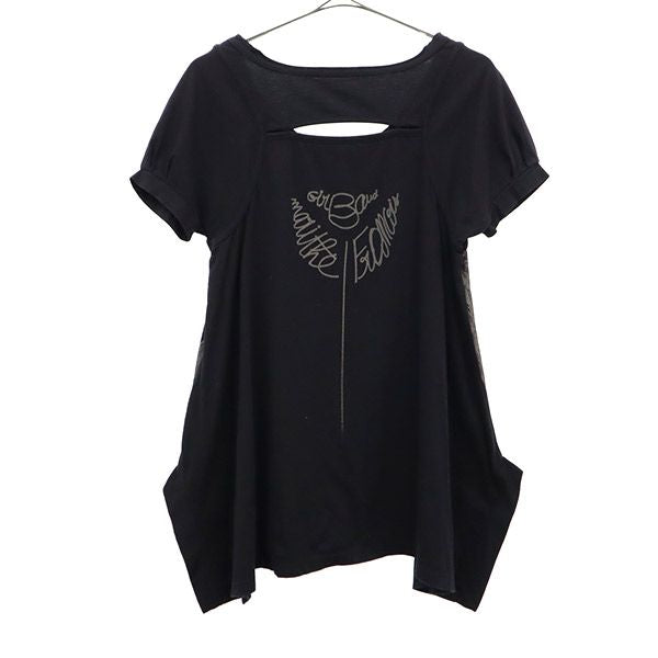 MARITHE + FRANCOIS GIRBAUD マリテフランソワジルボー プリント 半袖 Tシャツ S ブラック レディース