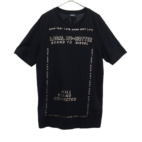 ディーゼル プリント 半袖 Tシャツ S ブラック DIESEL メンズ