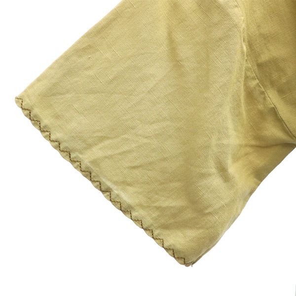 AULA AILA アウラアイラ リネンブレンド 刺繍 半袖 ロングワンピース 0 ベージュ レディース