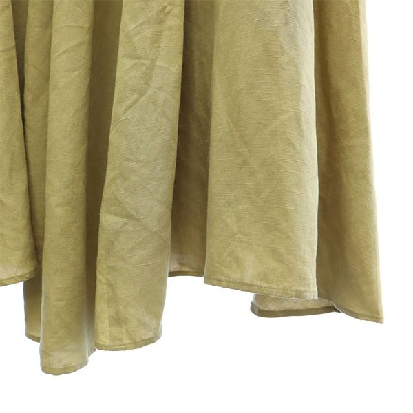 AULA AILA アウラアイラ リネンブレンド 刺繍 半袖 ロングワンピース 0 ベージュ レディース