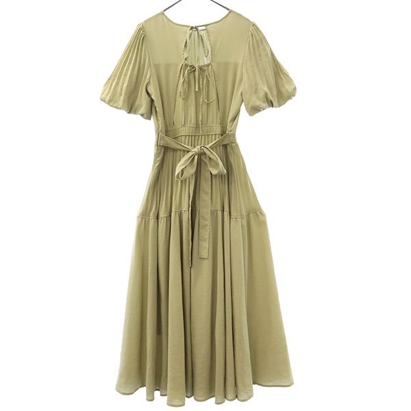 SNIDEL スナイデル SWFO212009 半袖 バックデザインプリーツ ワンピース 0 ベージュ レディース