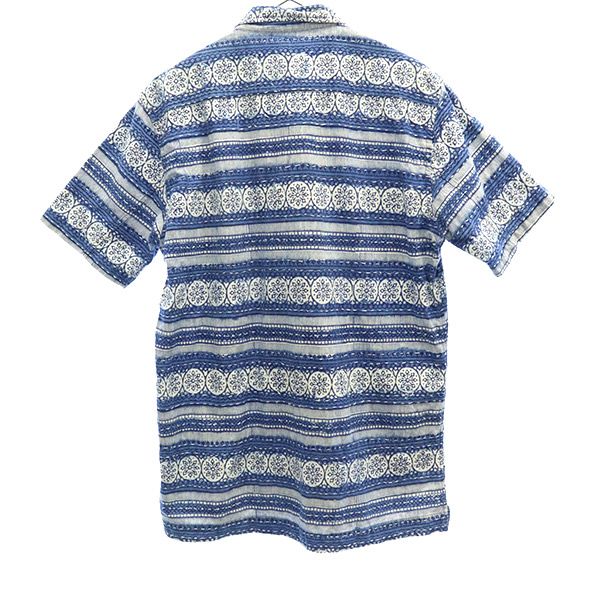 Pilgrim ピルグリム 日本製 総柄 半袖 シャツ S ブルー系 メンズ