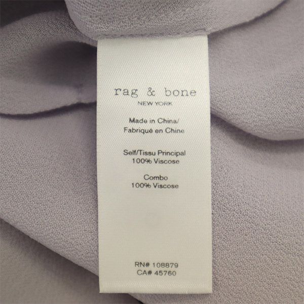 未使用 rag & bone ラグアンドボーン 半袖 シアー ロングワンピース S パープル レディース