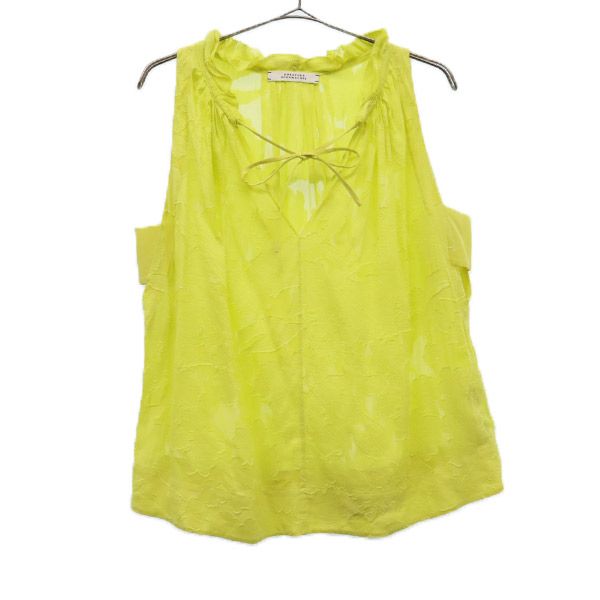 ドロシー シューマッハ 総柄 ノースリーブ シアー カットソー 2 イエロー DOROTHEE SCHUMACHER レディース