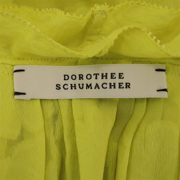ドロシー シューマッハ 総柄 ノースリーブ シアー カットソー 2 イエロー DOROTHEE SCHUMACHER レディース