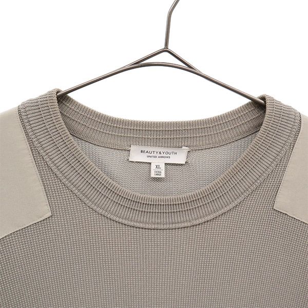 ビューティ&ユース 半袖 ニット XL グレー BEAUTY&YOUTH セーター ユナイテッドアローズ メンズ