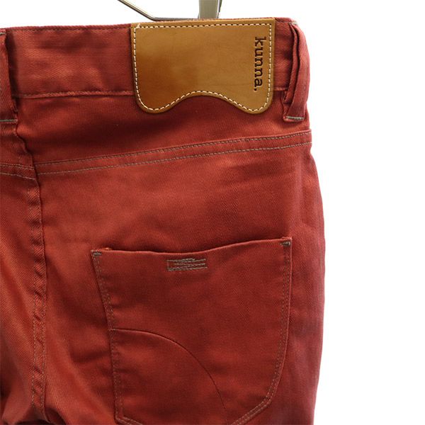 クンナ カラー パンツ ｗ30 レッド KUNNA ボタンフライ メンズ