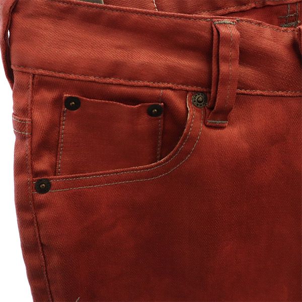 クンナ カラー パンツ ｗ30 レッド KUNNA ボタンフライ メンズ