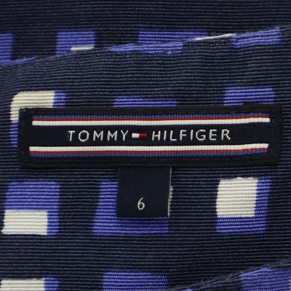 トミーヒルフィガー チェック ノースリーブ ワンピース 6 ブルー系 TOMMY HILFIGER レディース