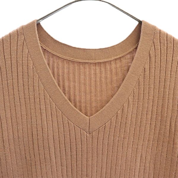 Lily Brown リリーブラウン 長袖 Vネック リブニット ロングワンピース F ピンク レディース