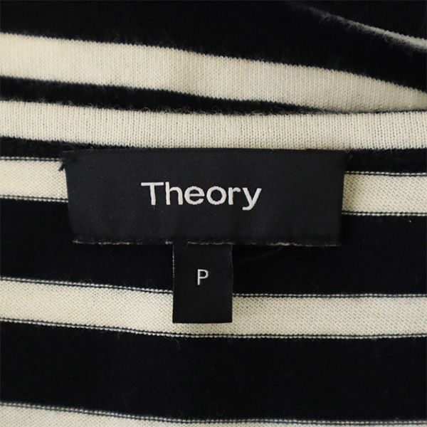 セオリー ボーダー柄 半袖 ワンピース P ブラック×ホワイト theory レディース