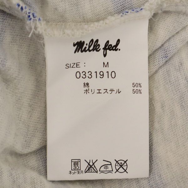 ミルクフェド プリント 半袖 フレンチスリーブ ワンピース M グレー MILKFED. チュニック レディース