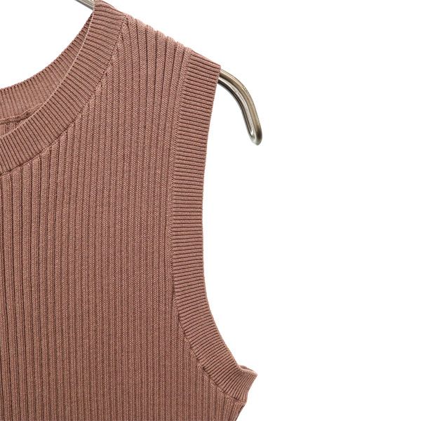 SNIDEL スナイデル SWNO204032 ノースリーブ リブ ロングワンピース F ブラウン レディース