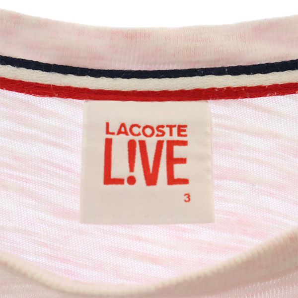 ラコステライブ 半袖 Tシャツ 3 ピンク LACOSTE L!VE ポケT メンズ