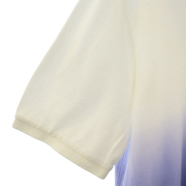 POLO RALPH LAUREN ポロラルフローレン 未使用 グラデーション 半袖 ポロシャツ M ホワイト×ブルー 鹿の子 メンズ