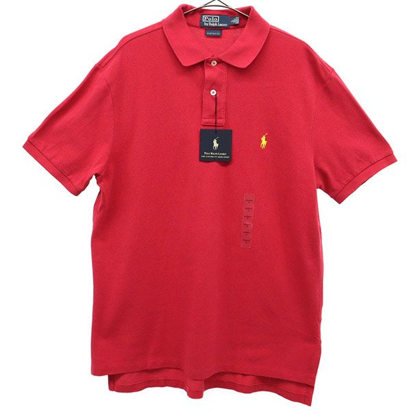 未使用 Polo by Ralph Lauren ポロバイラルフローレン 半袖 ポロシャツ L マゼンタ 鹿の子 メンズ