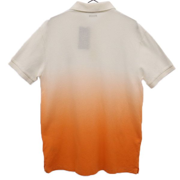 未使用 POLO RALPH LAUREN ポロラルフローレン グラデーション 半袖 ポロシャツ M ホワイト×オレンジ メンズ