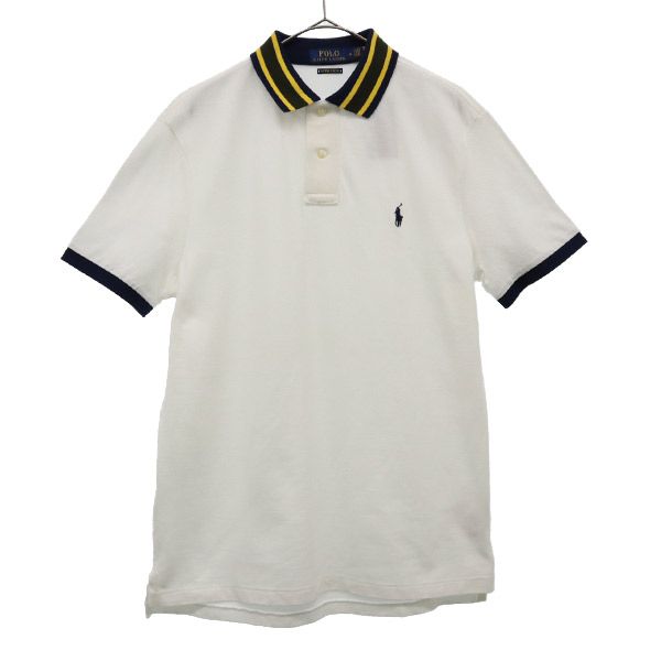 ポロラルフローレン 未使用 半袖 ポロシャツ M ホワイト POLO RALPH LAUREN 鹿の子 メンズ