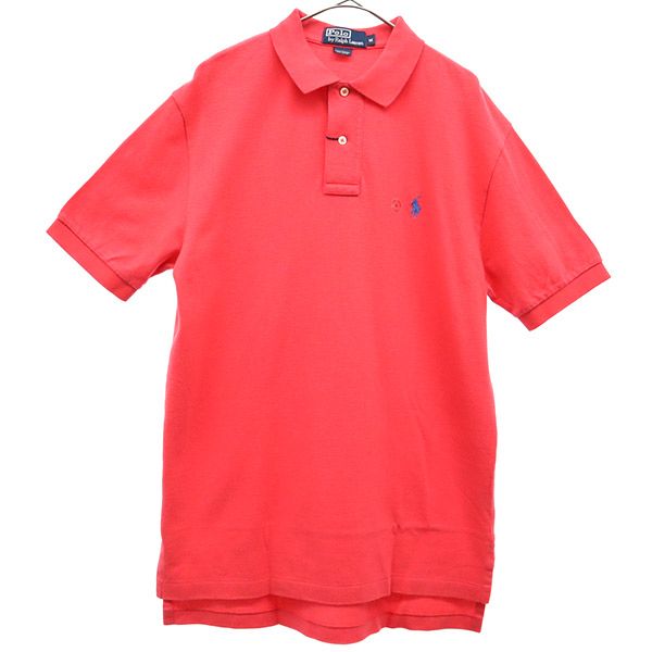 未使用 Polo by Ralph Lauren ポロバイラルフローレン 半袖 ポロシャツ M ピンク 鹿の子 メンズ