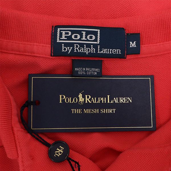 未使用 Polo by Ralph Lauren ポロバイラルフローレン 半袖 ポロシャツ M ピンク 鹿の子 メンズ