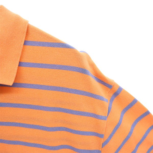 Polo by Ralph Lauren ポロバイラルフローレン 未使用 ボーダー 半袖 ポロシャツ M オレンジ×ブルー メンズ