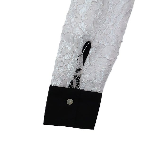 NARACAMICIE ナラカミーチェ 未使用 レース 長袖 レース ブラウス 0 ホワイト系 カットソー フリル レディース