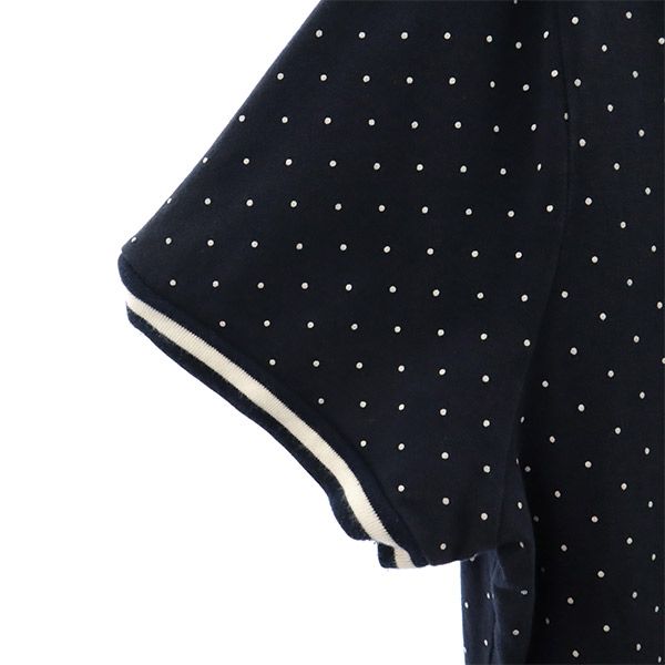 トミーヒルフィガー ドット柄 半袖 Vネック ワンピース XL ネイビー TOMMY HILFIGER レディース