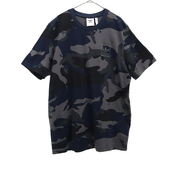 アディダス トレフォイルロゴ 総柄 半袖 Tシャツ O ネイビー系 adidas メンズ
