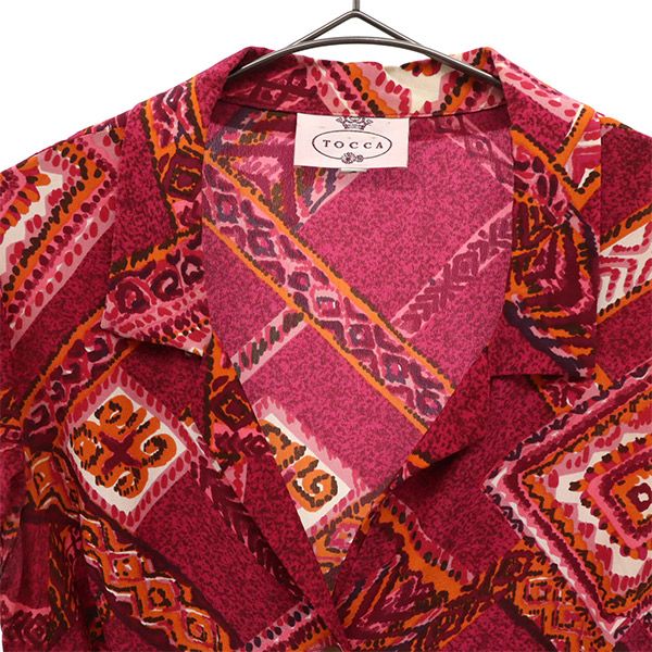 TOCCA トッカ 総柄 半袖 ワンピース 4 ピンク系 レディース