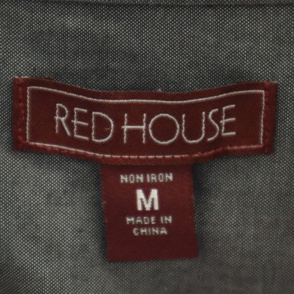 レッドハウス ワッペン 半袖 ボタンダウンシャツ M グレー RED HOUSE メンズ